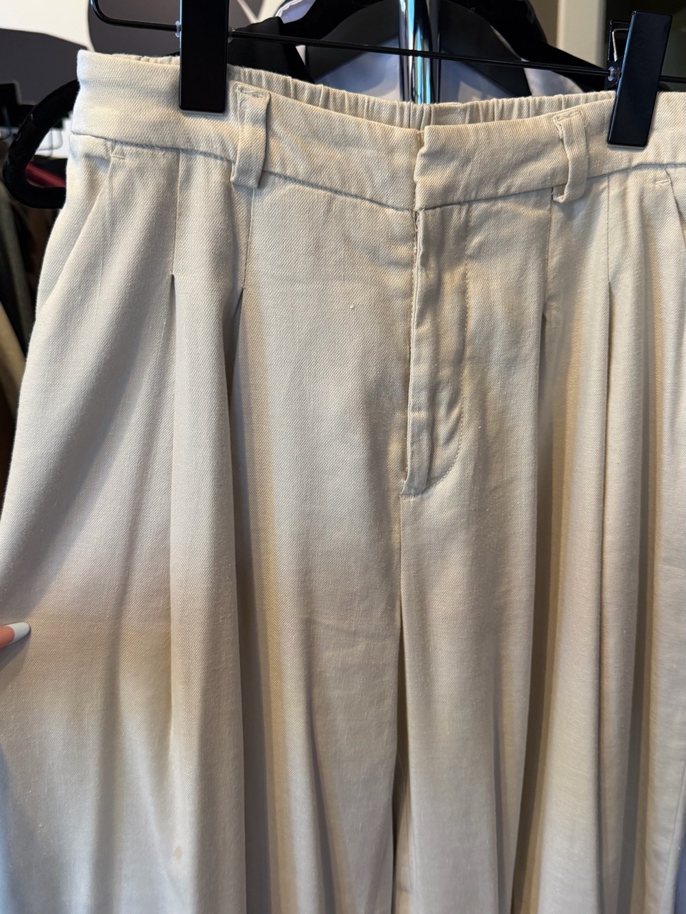 Avery European Linen Stretch Pleated Wide Leg Trousers ANTHROPOLOGIE size XS